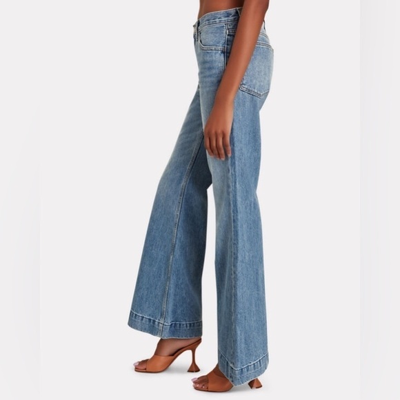 RE/DONE 70s Low-Rise Bell Bottom Jeans In Lake Blue New With Tags Size 25 - Picture 15 of 16